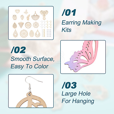 DIY Filigree Dangle Earring Making Kits DIY-BY0001-33-1