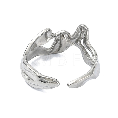 304 Stainless Steel Cuff Rings for Women RJEW-M019-38P-1