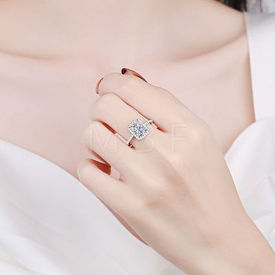 925 Sterling Silver Micro Pave Moissanite Finger Rings for Women WG8E258-54-1