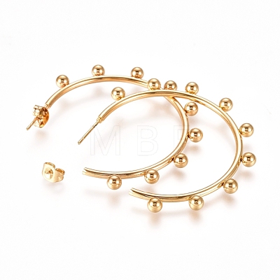 304 Stainless Steel Stud Earrings EJEW-E258-07B-G-1