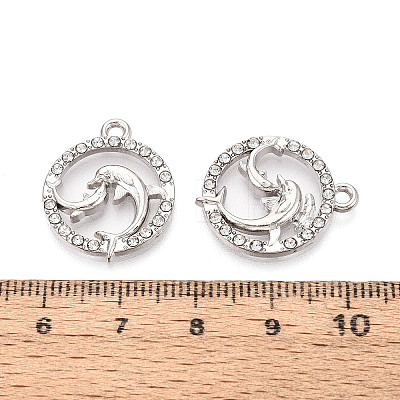 Alloy Rhinestone Pendants FIND-N008-30P-1
