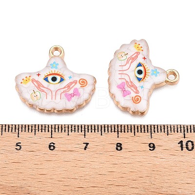 Printed Rack Plating Alloy Enamel Pendants ENAM-T020-06D-1