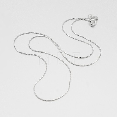Rhodium Plated 925 Sterling Silver Coreana Chain Necklaces STER-M086-17A-1
