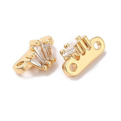 Brass Pave Clear Cubic Zirconia Slide Charms KK-G465-04G-1