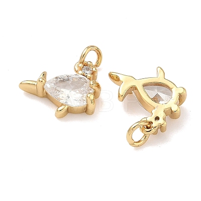 Brass Micro Pave Cubic Zirconia Pendants KK-A291-11B-G-1