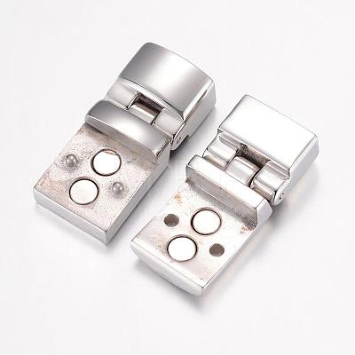 304 Stainless Steel Magnetic Clasps with Glue-in Ends STAS-G071-42P-1