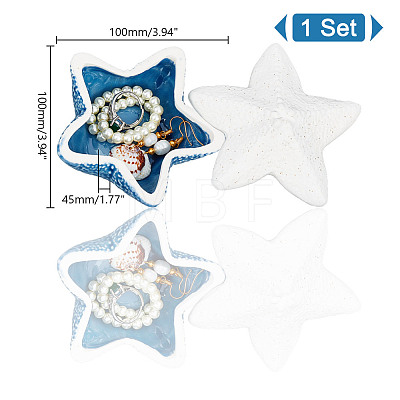 GOMAKERER Starfish Ceramics Jewelry Plates AJEW-GO0001-32-1