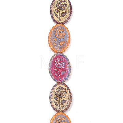 Painted Glass Beads Strands X-GLAA-F133-07E-1