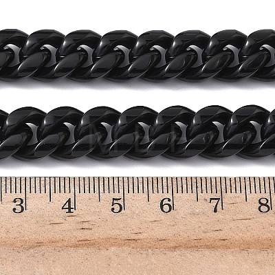 12MM 201 Stainless Steel Cuban Link Chain Necklaces for Women Men NJEW-F360-01EB-1