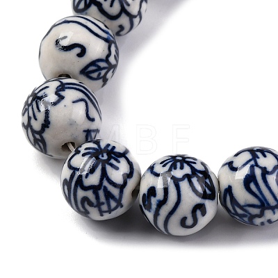 Handmade Blue and White Porcelain Beads Strands PORC-I027-04H-1