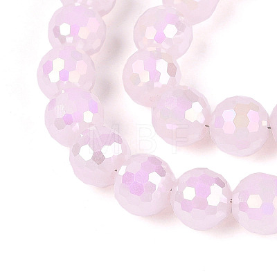 Electroplate Opaque Solid Color Glass Beads Strands GLAA-TAC0009-05A-02-1