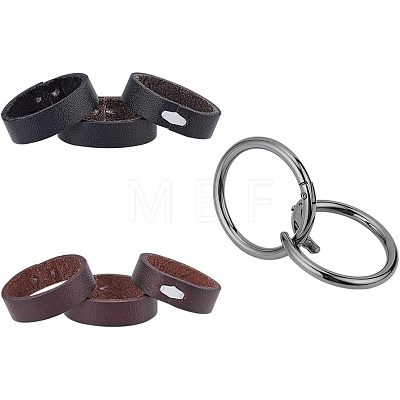 CHGCRAFT 6Pcs 2 Color Cowhide Leather Loop Keepers DIY-CA0004-86-1