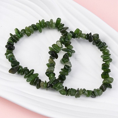 Natural Other Jade Chip Beaded Stretch Bracelets for Women Men BJEW-L038-01B-1