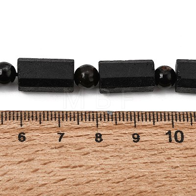 Natural Black Tourmaline Beeds Strands GG-CBA2D5B-A01-8x12mm-1