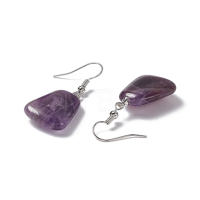 Natural Amethyst Trapezoid Dangle Earrings EJEW-D188-02P-05-1