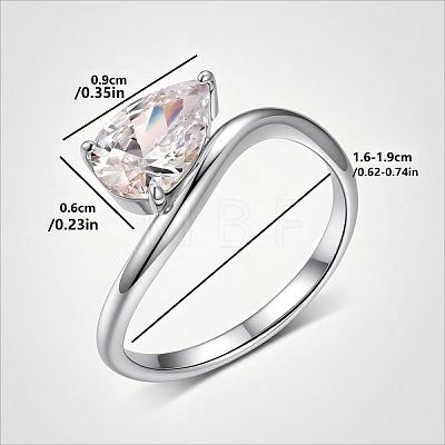 Brass Pave Single Cubic Zirconia Finger Rings for Women LS-ZK8046-8-1