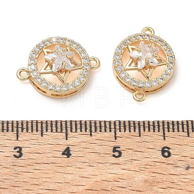 Brass Micro Pave Clear Cubic Zirconia Connector Charms CU-CBA3F77-09G-1