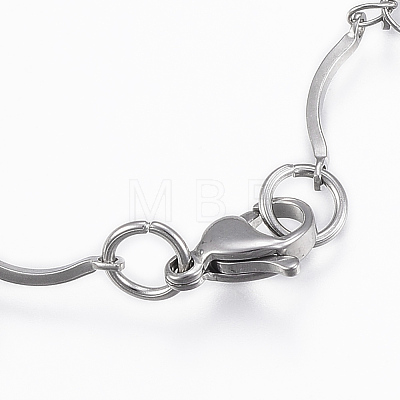 304 Stainless Steel Charm Bracelets BJEW-H528-01P-1