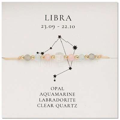 Natural stone constellation bracelet with 12 zodiac signs X-NR2952-11-1