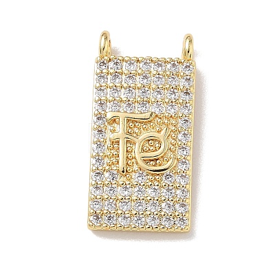 Religion Brass Micro Pave Clear Cubic Zirconia Pendants KK-L268-026G-02-1