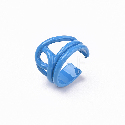 Spray Painted Alloy Cuff Rings RJEW-T011-22A-RS-1