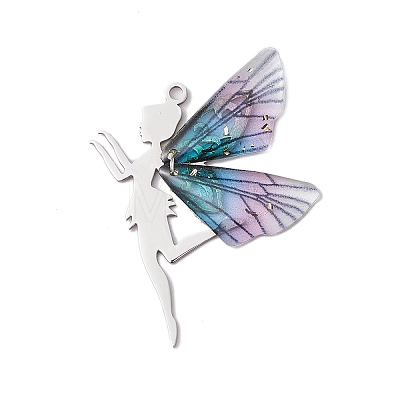 3pcs Gradient Color Resin Pendants PALLOY-TA00173-1