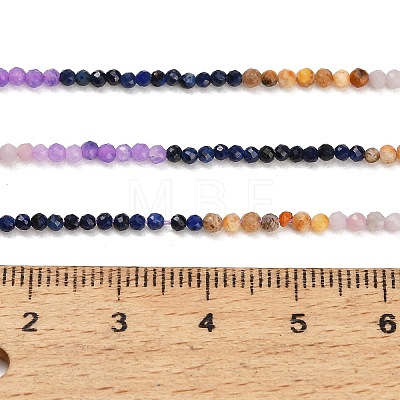 Gradient Color Natural Dyed Lapis Lazuli & Fossil Coral & Dyed White Jade Beads Strands GG-CBA1668-A08-2mm-1