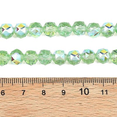 Electroplate Transparent Glass Beads Strands GLAA-H040-01A-1