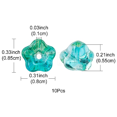 Transparent Electroplate Glass Beads EGLA-FS0001-38B-1