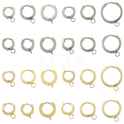 16Pcs 201 Stainless Steel Huggie Hoop Earrings Findings STAS-FS0002-26D-1