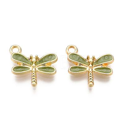Light Gold Plated Alloy Charms X-ENAM-T009-02C-1