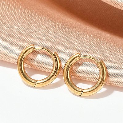 202 Stainless Steel Huggie Hoop Earrings EJEW-F111A-14mm-G01-1