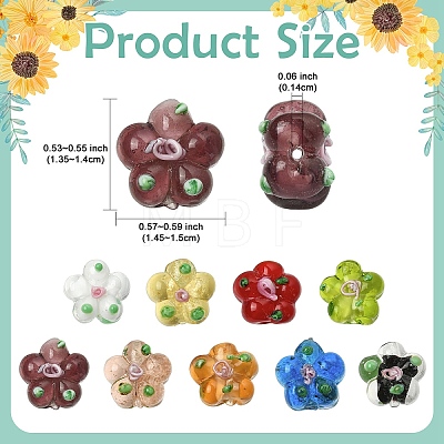 15PCS Handmade Lampwork Beads LAMP-YW0001-66A-1