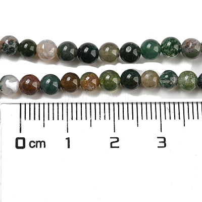 Natural Indian Agate Gemstone Bead Strands G-R201-4mm-1