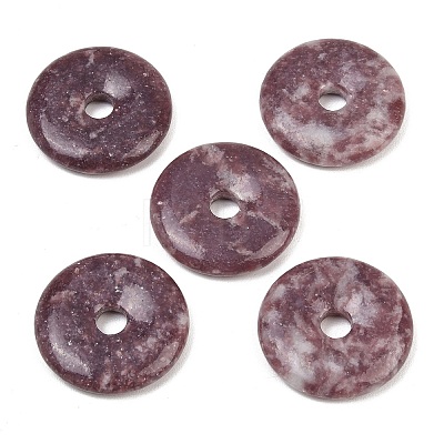 Natural Lepidolite Pendants G-K099-30mm-02-1