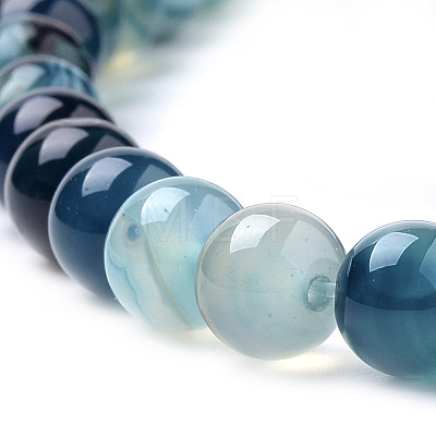 Natural Striped Agate/Banded Agate Beads Strands G-S259-04C-10mm-1