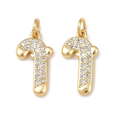 Christmas Brass Micro Pave Cubic Zirconia Charms KK-L255-18G-01-1