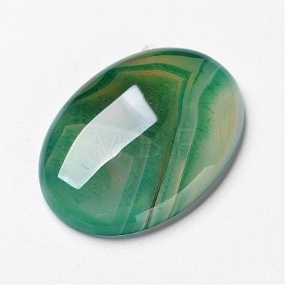 Natural Green Agate Cabochons G-F296-08-30x40mm-1