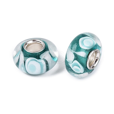 Handmade Lampwork & Brass Core European Beads LAMP-N044-03S-01-1