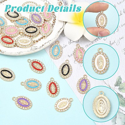 30Pcs 6 Colors Alloy Enamel Pendants ENAM-YW0008-87-1