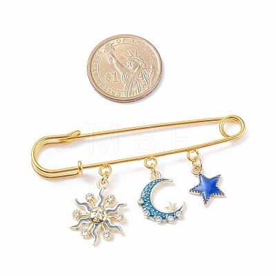 Star & Moon & Sun Enamel Charm Brooch Pin JEWB-BR00070-1