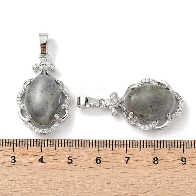 Natural Labradorite Oval Pendants G-NH0025-15P-12-1