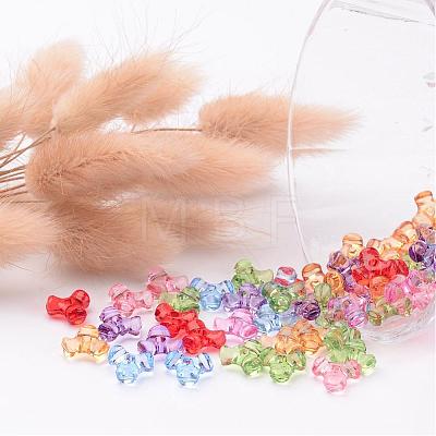 Transparent Acrylic Plastic Tri Beads for Christmas Ornaments Making X-PL699M-1