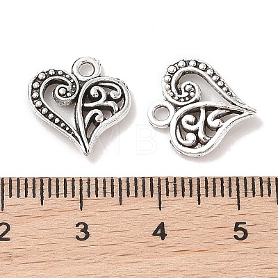 Tibetan Style Filigree Alloy Heart Charms LS-TIBEP-0277-AS-RS-1