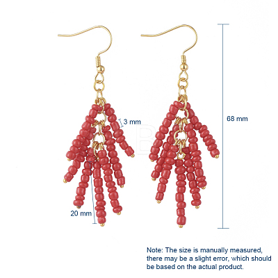 Baking Paint Glass Seed Beads Dangle Earrings EJEW-JE03786-1