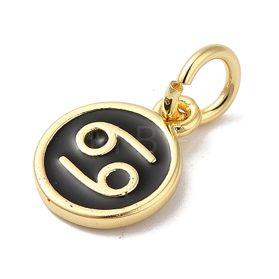 Real 18K Gold Plated Brass Enamel Charms KK-L216-001G-B01-1