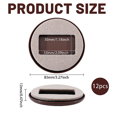 Felt with Plastic Office Anti-slip Chair Mats AJEW-WH0481-509-1