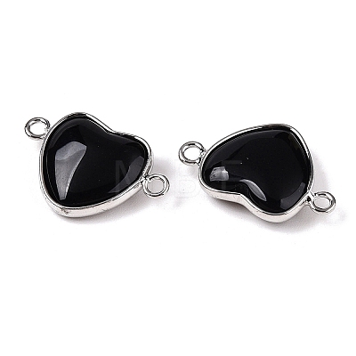 Natural Obsidian Love Heart Pendants G-T138-205D-P-1