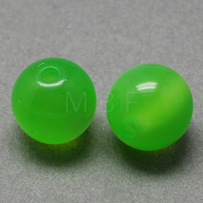 Round Imitation Cat Eye Resin Beads RESI-R157-6mm-M-1