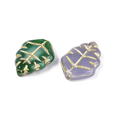 Leaf Glass Beads GLAA-T025-51M-1